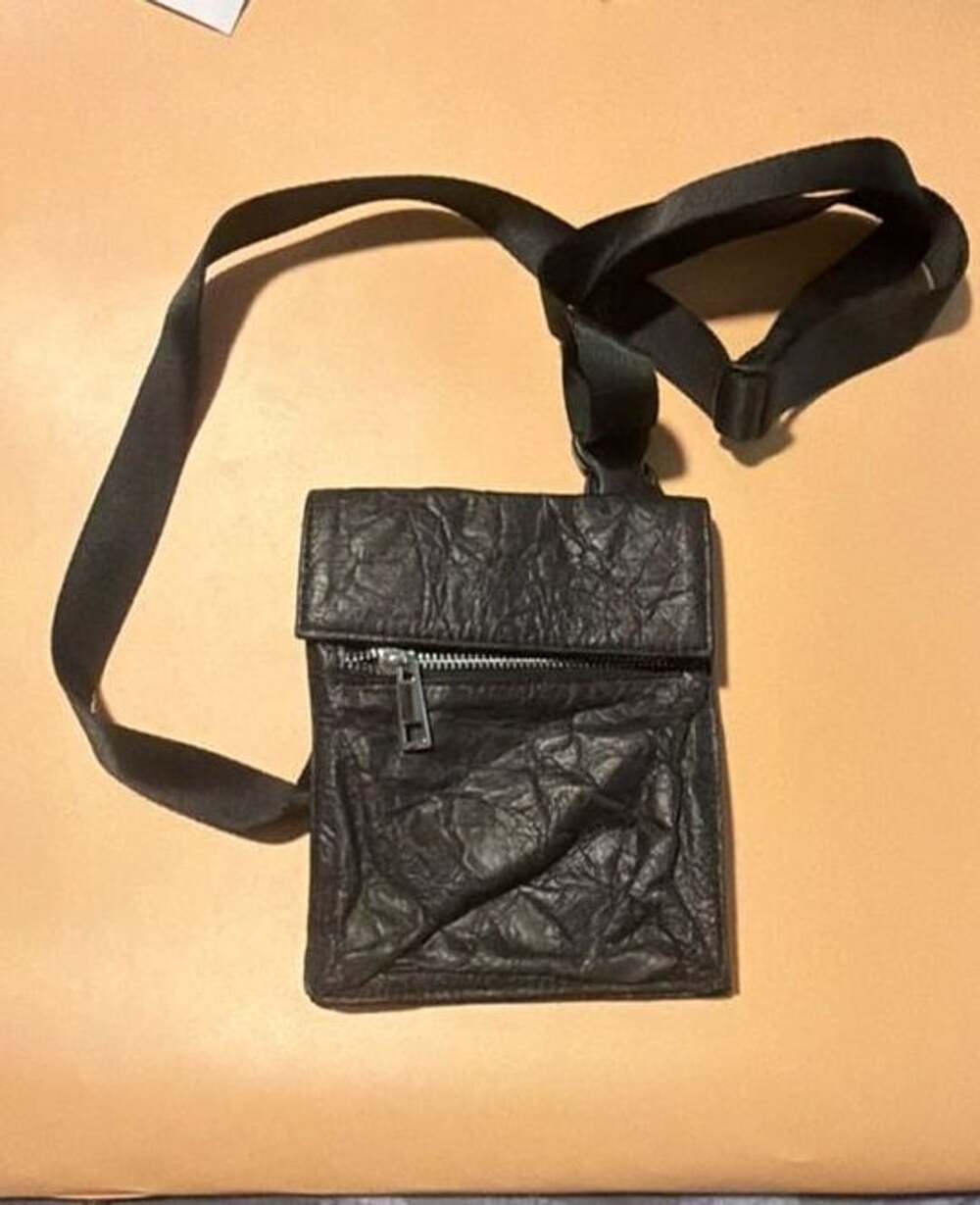 Zara Leather Black Crossbody Bag